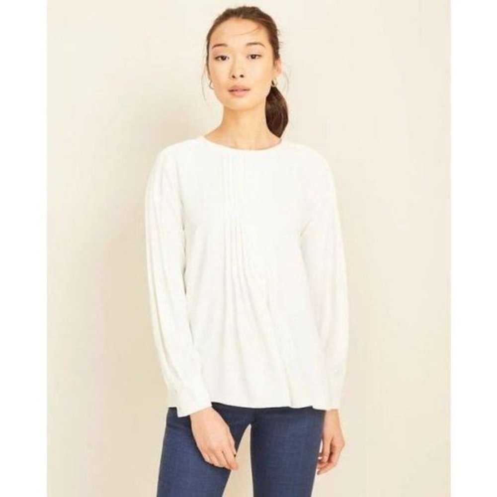 Ann Taylor Pleat Tie Back Top PS - Picture 2 of 3